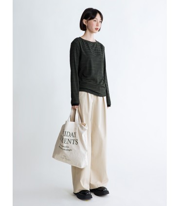 Striped round neck bottoming long-sleeved T-shirt