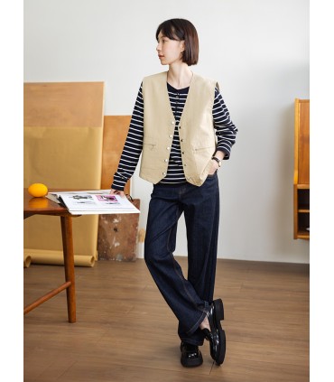 Langarmpullover mit Henley-Kragen