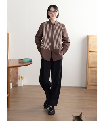 Falsa camisa de dos piezas de manga larga 