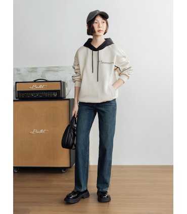 빈티지 블루 스트레이트 진