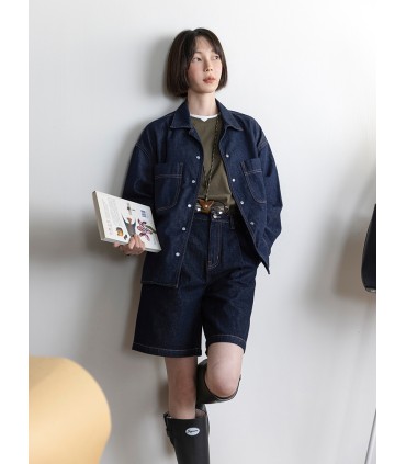 Round neck fake two-piece long-sleeved T-shirt 