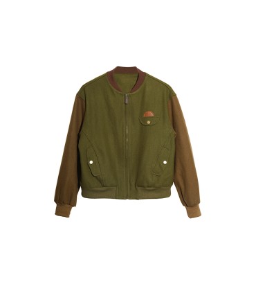 美式复古羊毛呢棒球外套