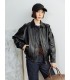 Eco-friendly short leather jacket