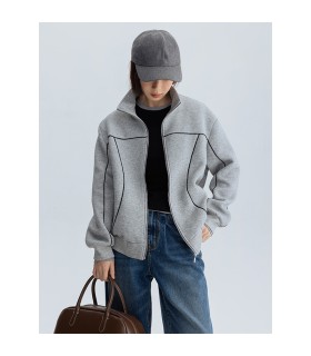 Veste à col montant avec dents Veste à fermeture éclair 