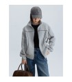 Chaqueta con cuello alto y dientes chaqueta con cremallera