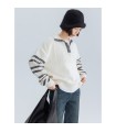 Lapel striped sweater 