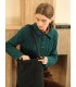 Pull en laine à col polo et boucle en corne de veau torsadé