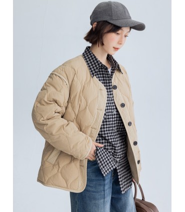 Kemeja kerja vintage yang disikat lengan panjang