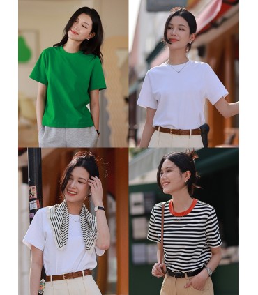 ラウンドネック半袖Tシャツ