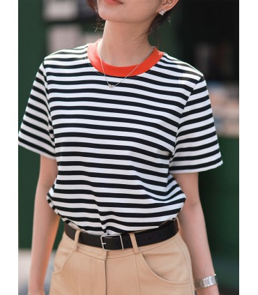 T-shirt girocollo a maniche corte