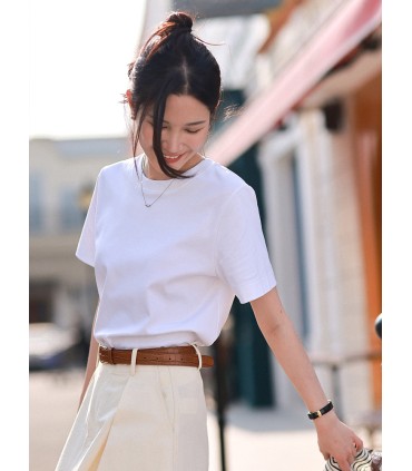 T-shirt met ronde hals en korte mouwen