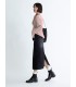 黒とグレーのストレッチバックスリットデニムスカート