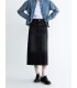 黒とグレーのストレッチバックスリットデニムスカート