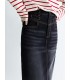 Gonna in denim elasticizzato nero e grigio con spacco posteriore