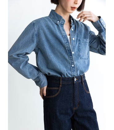 Denim jack in boyfriend-stijl