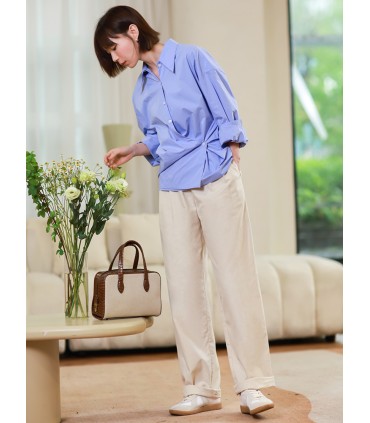 Tencel cotton tapered casual pants