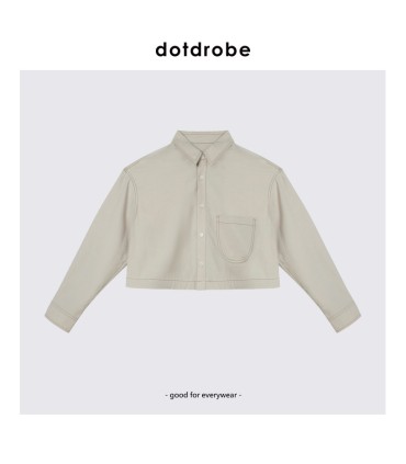 Camicia corta a maniche lunghe a forma di scatola