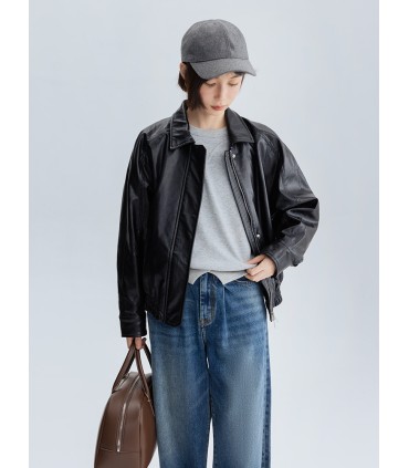 Sweat col rond manches tridimensionnelles plissées inversées 