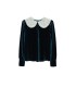 Blue Velvet Doll Collar Shirt 