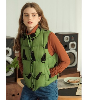 Staande kraag ganzendons warm dons vest 