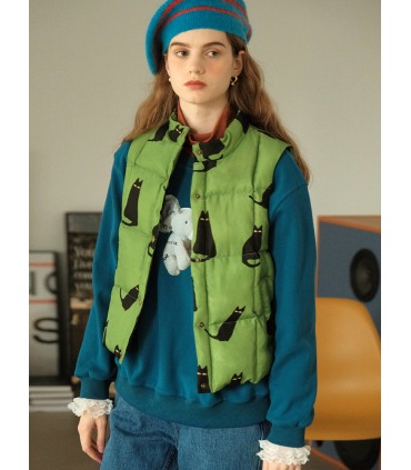 Staande kraag ganzendons warm dons vest 