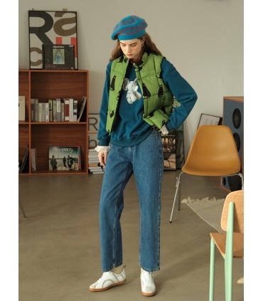 Staande kraag ganzendons warm dons vest 