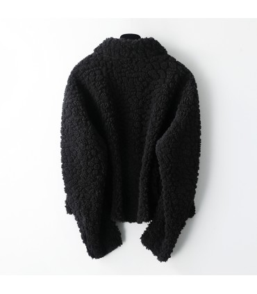 Giacca spessa coreana corta in shearling di pecora