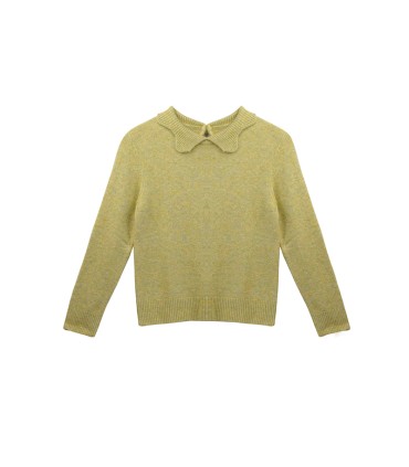 تريكو سترة دافئة ذات ياقة البتلة تناسب جميع المطابقات 