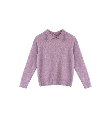 تريكو سترة دافئة ذات ياقة البتلة تناسب جميع المطابقات 