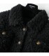 Giacca spessa coreana corta in shearling di pecora