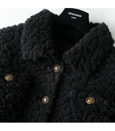 Sheep shearling short Korean thick jacket