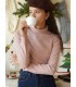 シンプルで優しいオールマッチハイネックボトムスシャツ