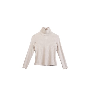 Simples, suave e all-match camisa de gola alta 