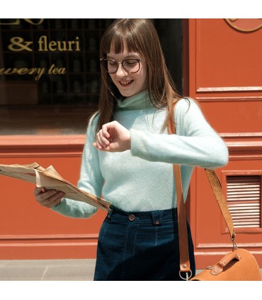 Pull basique à col roulé en mohair