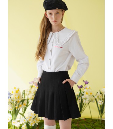 Camisa blanca bordada francesa femenina 