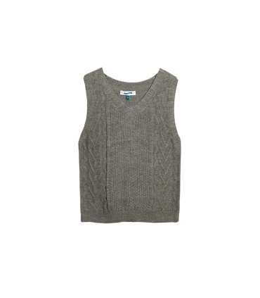 麻花针织羊毛毛衣背心