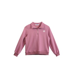 女polo拉链领加绒厚卫衣