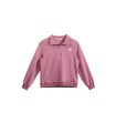 Women's polo zipper collar plus fleece thick sweater 