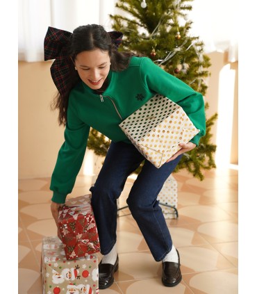 Collo con cerniera polo da donna più maglione spesso in pile 