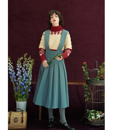 Col roulé en laine boule tridimensionnel 