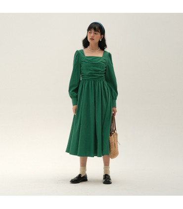 Plissee-Design Tencel-Baumwollkleid