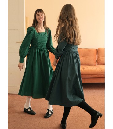 Pileli Tasarım Tencel Pamuk Elbise