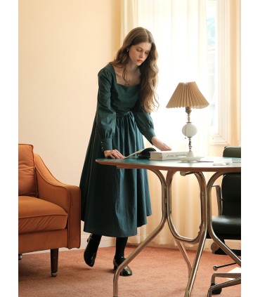 Plissee-Design Tencel-Baumwollkleid