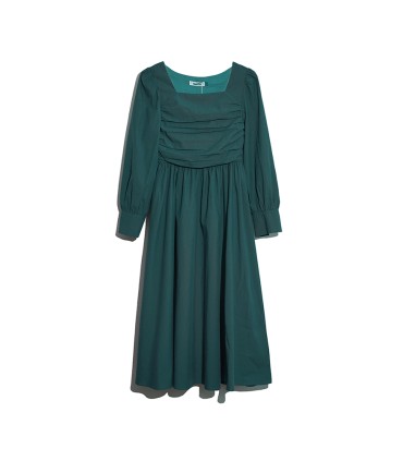 Vestido de algodão Tencel com design plissado