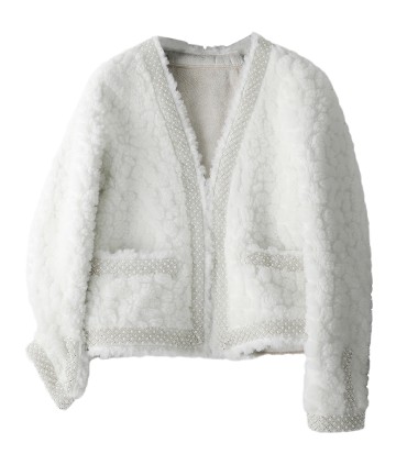 Sheep shearling short Haining jacket