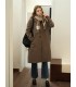 Suit Collar Simple Oatmeal Camel Wool Long Coat 