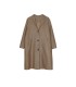 Suit Collar Simple Oatmeal Camel Wool Long Coat 